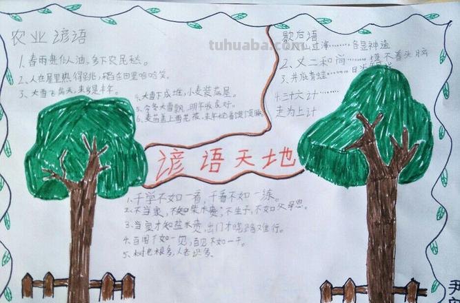 俗语怎么画手抄报 一年级普通话手抄报谚语?