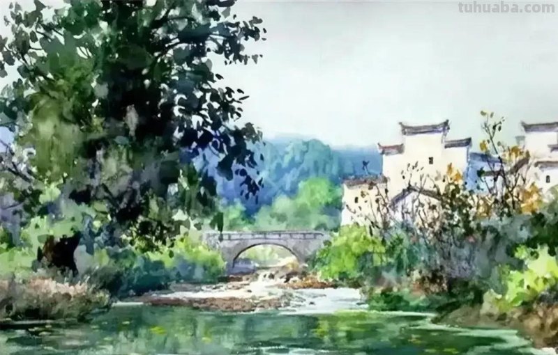 广东水彩画家陆铎生风景花卉静物作品选集
