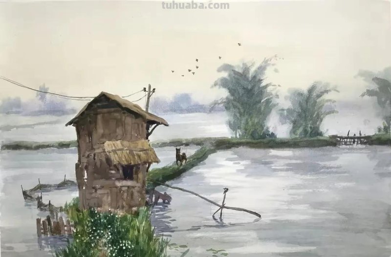 广东水彩画家陆铎生风景花卉静物作品选集