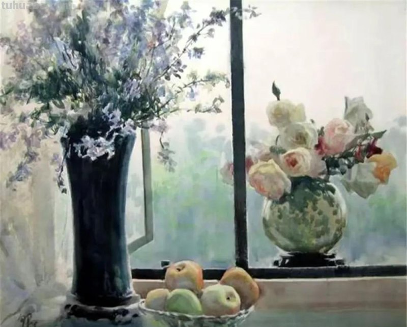 广东水彩画家陆铎生风景花卉静物作品选集