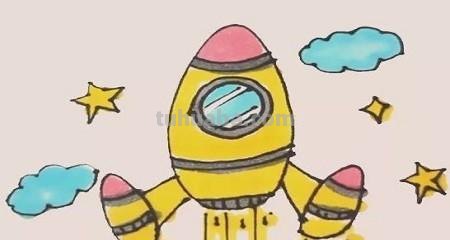 宇宙飞船怎么画简笔画 简笔画宇宙飞船的画法？