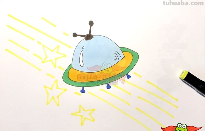 宇宙飞船怎么画简笔画 简笔画宇宙飞船的画法？