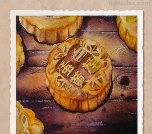 水彩手绘月饼画法 水彩手绘月饼画法图片