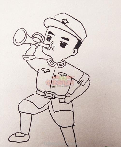 简笔画红军人物怎么画 解放军简笔画怎么画?