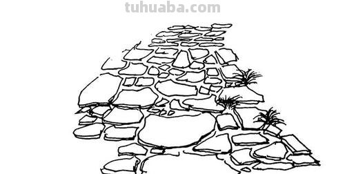 石砖路速写 青石板路用什么颜色画?