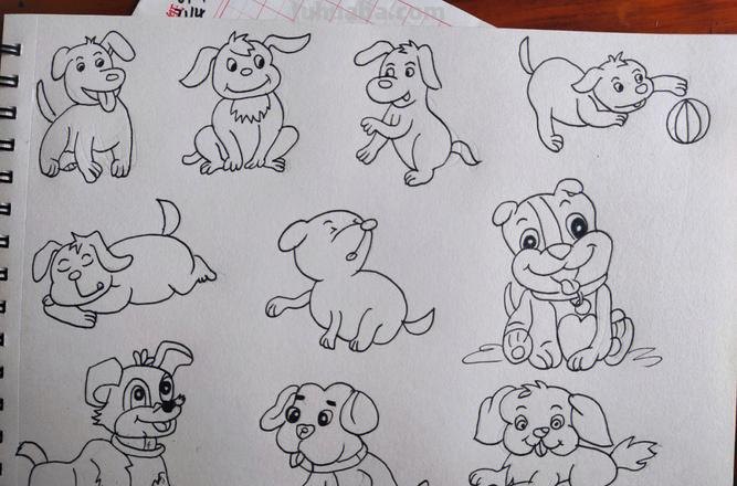狗狗怎么画简笔画图片 怎么画简笔画可爱的小狗?