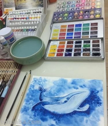 怎么彩铅画星空鲸鱼教程 怎样用彩铅画出星空?