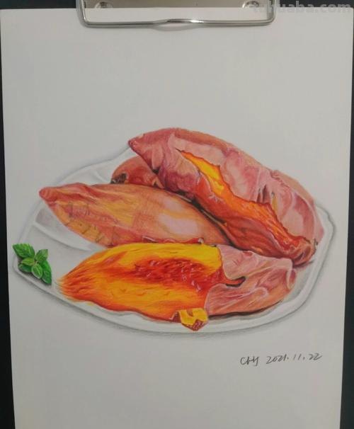 红薯片用什么彩铅画 红薯绘画?