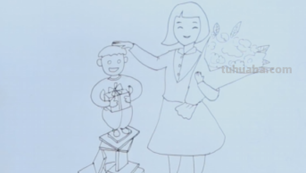敬爱老师的画怎么画