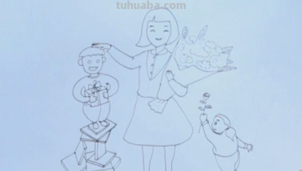 敬爱老师的画怎么画