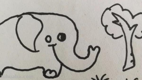 大象怎么画简笔画图片 儿童简笔画：大象的最简单画法？
