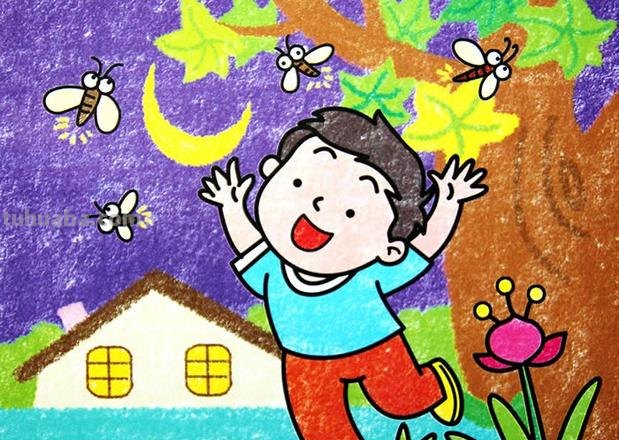 夜晚怎么画简笔画图片 小学一年级如果让你画一幅夏夜的图画你会画些什么?