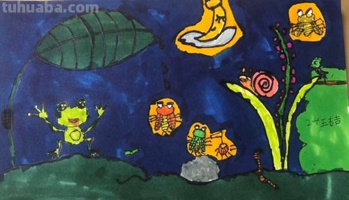 夜晚怎么画简笔画图片 小学一年级如果让你画一幅夏夜的图画你会画些什么?