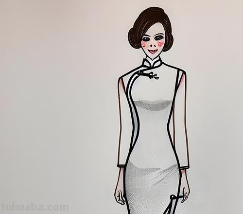 旗袍画法 旗袍画法 简笔画