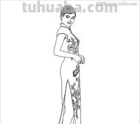 旗袍怎么画简笔画最漂亮的画法最大