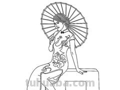 旗袍怎么画简笔画最漂亮的画法最大