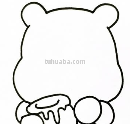 吃蜂蜜的熊宝宝的画法