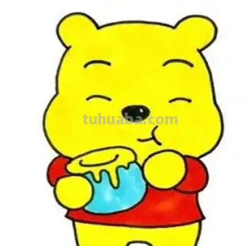 吃蜂蜜的熊宝宝的画法