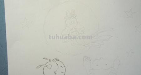 立体月亮怎么画彩铅图片 怎么用彩铅画芦苇塘和月亮？