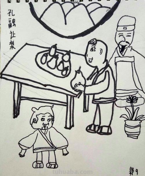 孔融让梨简笔画怎么画 原来孔融让梨让的是哥哥