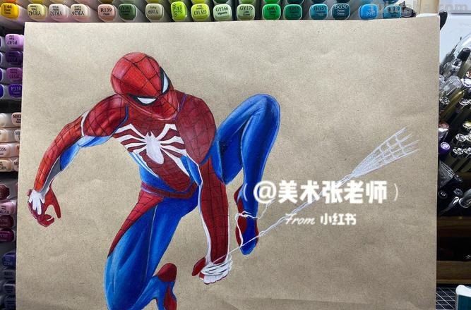 蜘蛛侠彩铅手绘 蜘蛛侠彩铅手绘图片
