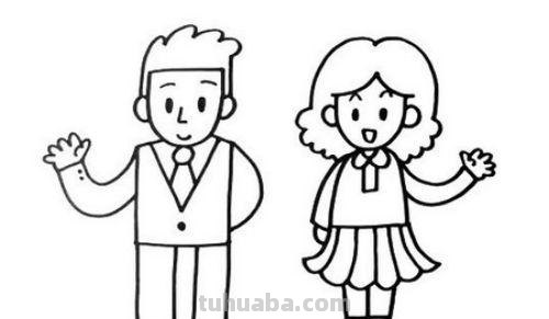 爸爸妈妈怎么画简笔画 少儿简笔画之全家福?