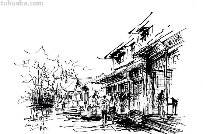 砖房钢笔速写 钢笔画建筑速写有什么技巧?
