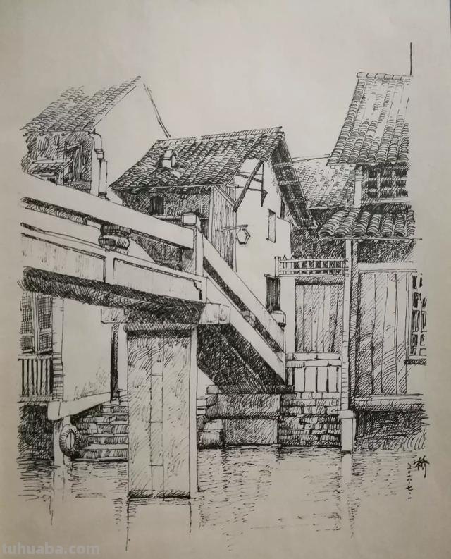 砖房钢笔速写 钢笔画建筑速写有什么技巧？