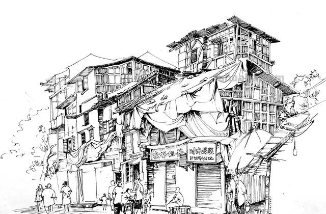 砖房钢笔速写 钢笔画建筑速写有什么技巧？