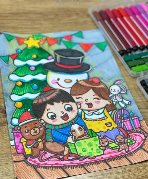 圣诞节场景儿童画 圣诞节场景儿童画图片