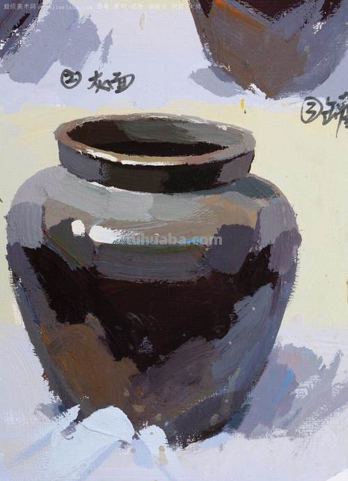 水粉静物罐子 水粉静物水桶