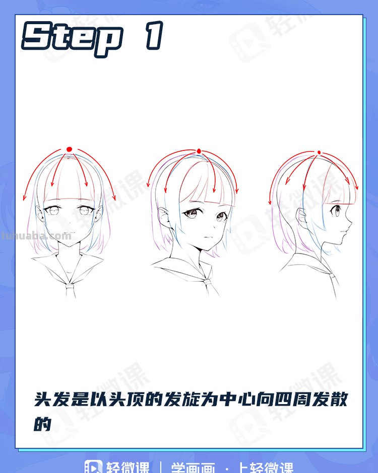头发画法动漫