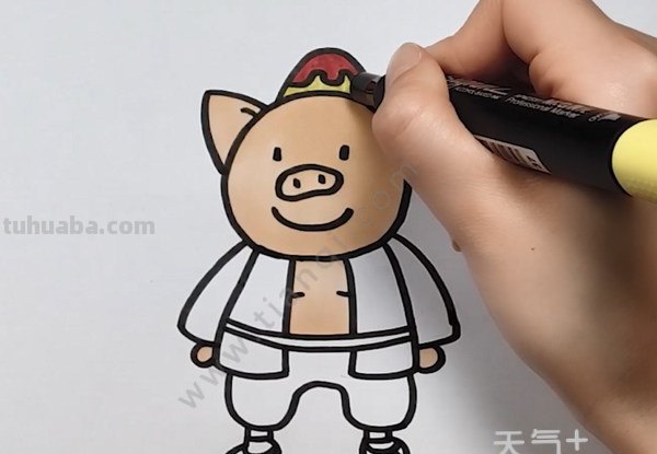 猪八戒简笔画怎么涂色 西游记四人图里面颜色怎么涂？