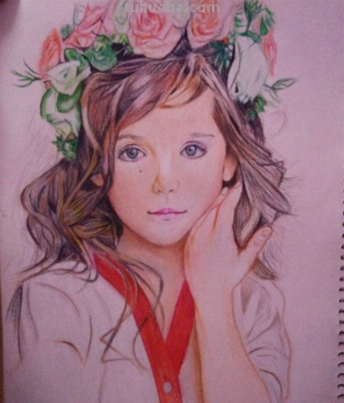 可爱少女怎么画彩铅图 彩色铅笔画教程:1.女孩——自由飞翔?