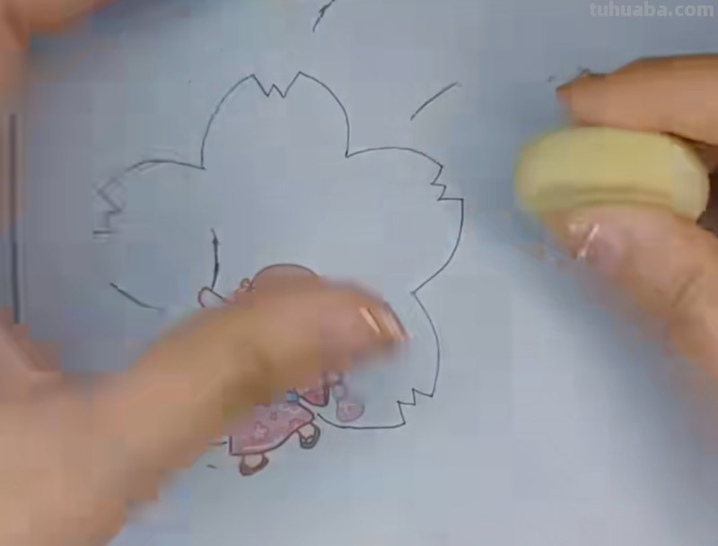 红色的彩铅怎么画桃花 花的彩铅画？