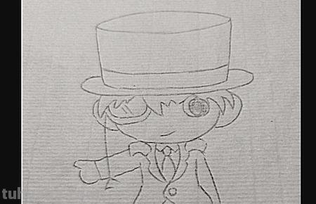 怪盗基德简笔画怎么画 彩铅简笔画画怪盗基德？