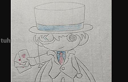 怪盗基德简笔画怎么画 彩铅简笔画画怪盗基德？