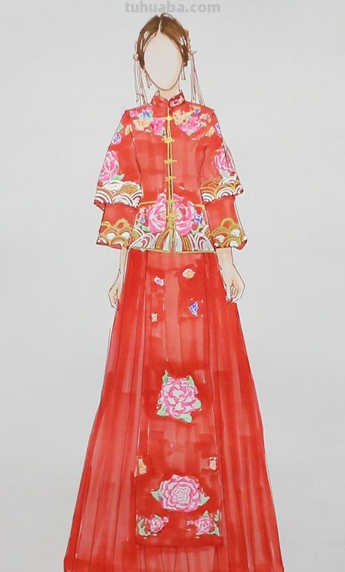 汉族婚服怎么画 汉族婚服怎么画简笔画