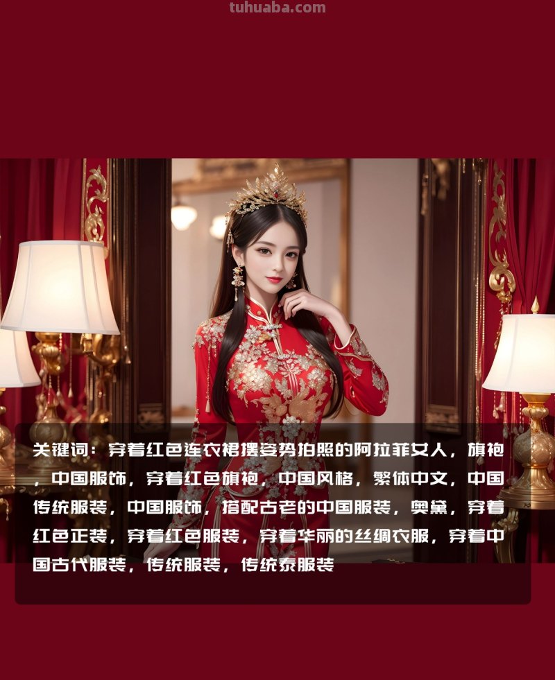 AI绘画中式婚服凤冠霞帔