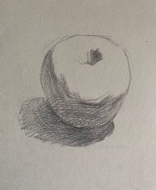 素描画苹果教程
