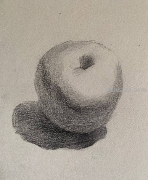 素描画苹果教程