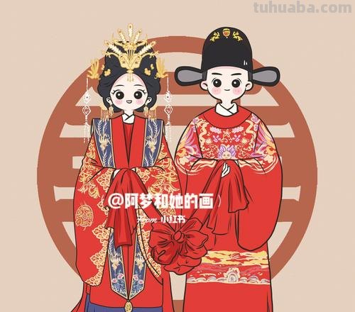 古代婚服手绘设计 古代婚服手绘设计图
