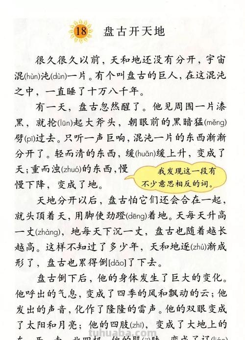 盘古开天地读书卡怎么画 四年级上册盘古开天地读书笔记,好词好句读后感?