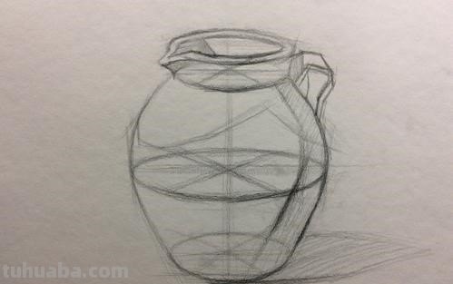 素描静物罐子步骤