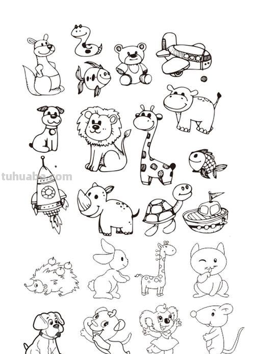 可爱的动物简笔画，亲子活动素材