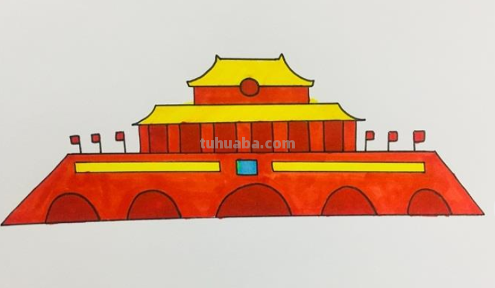 简单的天安门怎么画