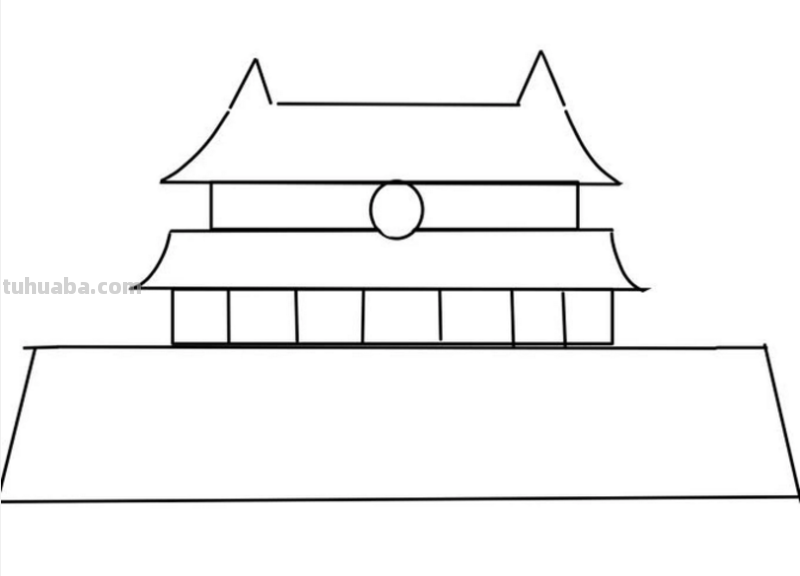 怎样画简单的天安门?