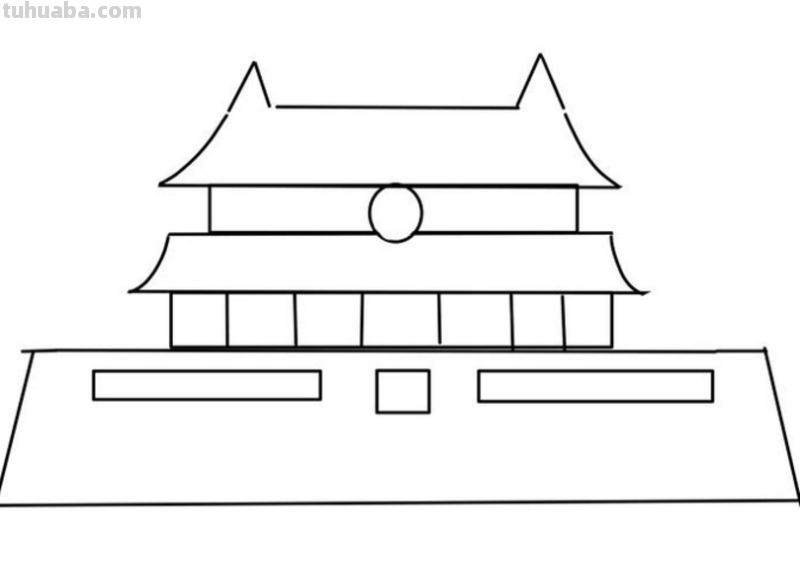 怎样画简单的天安门?