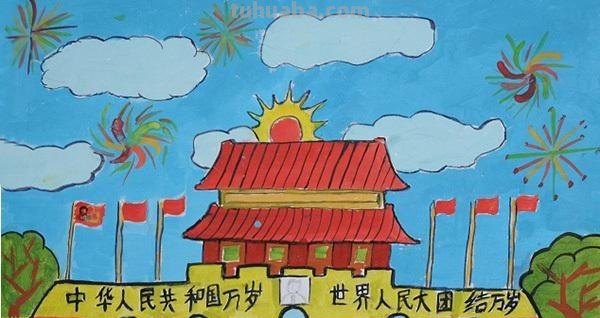 天安门儿童画 天安城门图片儿童画