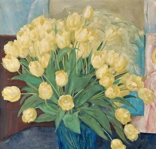 静物花卉：来自瑞典画家 Olle Hjortzberg 绘画作品